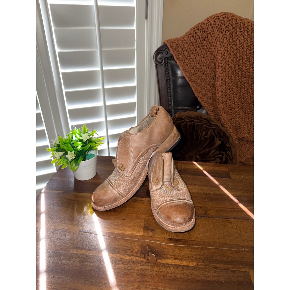 Freebird by Steven Mabel Tan Leather Snakeskin Embossed Oxfords Shoes Size 9